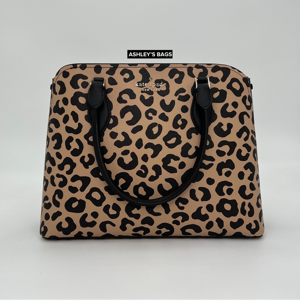Kate Spade Darcy Leopard Cheetah Large Satchel Tote Crossbody - Picture 2 of 9